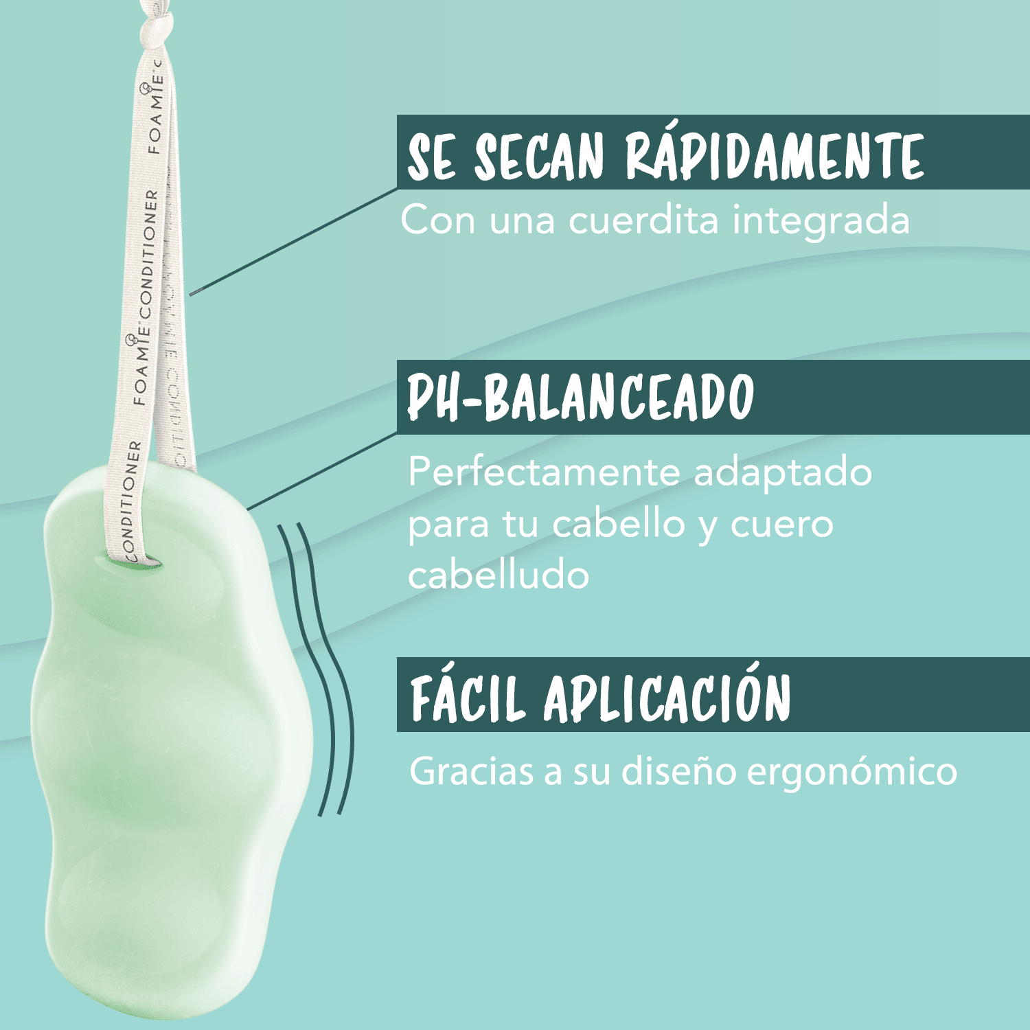 Shampoo, Acondicionador de aloe (cabello seco y rizado), Barra Facial de aloe (piel normal/seca) & Barra corporal de menta - Foamie