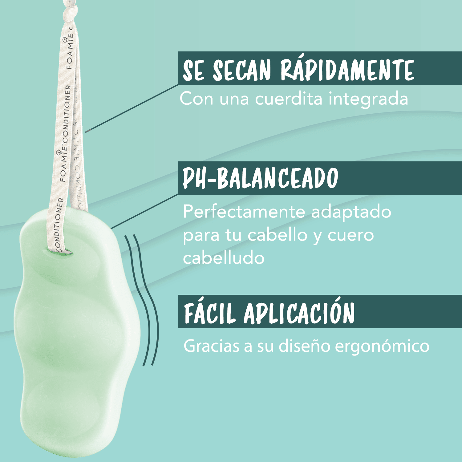 Shampoo y Acondicionador en barra de aloe vera para cabello seco y cabello rizado & Jabón corporal de menta - Foamie