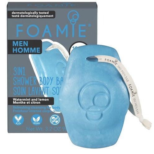 Barra para hombres 3en1 I Cuerpo, cabello y cara I Menta acuática y limón - Foamie