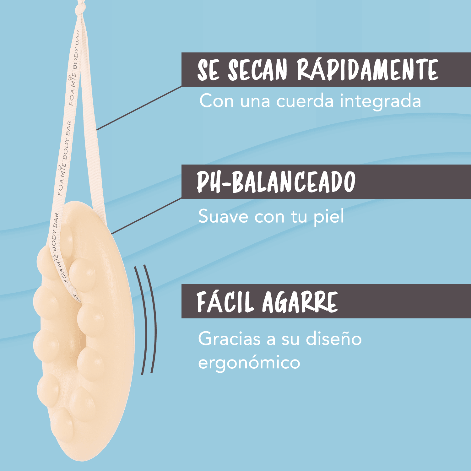 Jabón para el cuerpo de aceite de coco y manteca de cacao I Para piel seca - Foamie